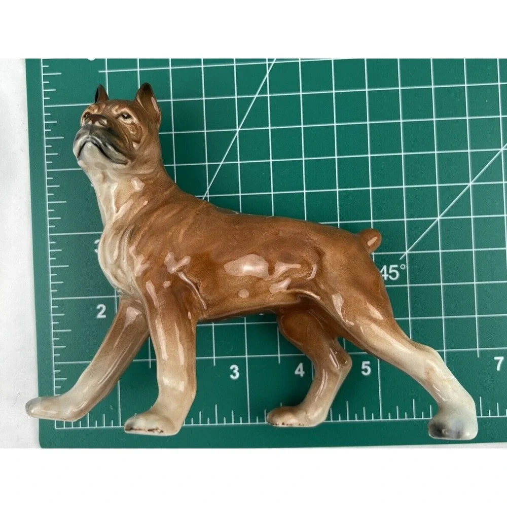 Vintage‎ Ceramic Champion Boxer Female Dog Brown Standing No Markings EUC